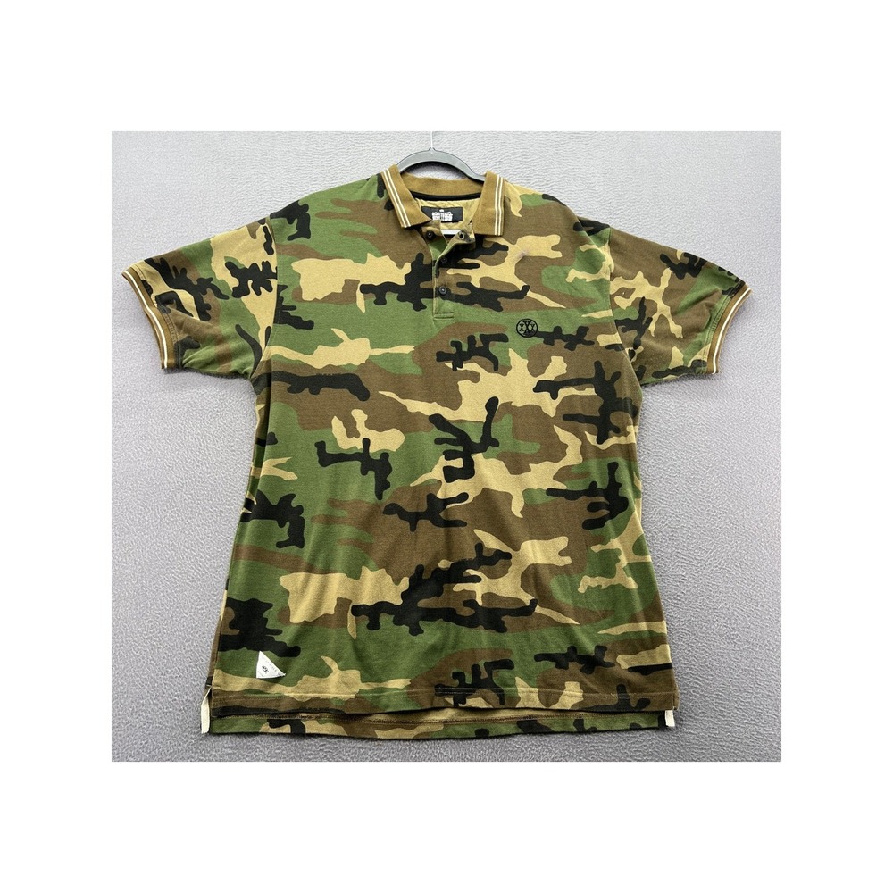 10Deep Camo Polo Shirt Mens Short Sleeve Cotton Pique Green Brown 2XL